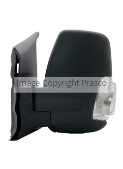 Ford Transit 19- Door Mirror Manual With Clear Indicator & Black 